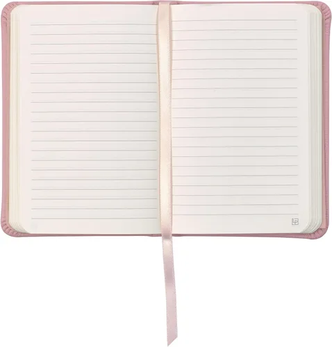 Miniatura 3 de Cuaderno de bolsillo de cuero, diario de escritura, cuero de grano completo, papel a rayas estrechas, cuadernos para el trabajo y la escuela, rosa