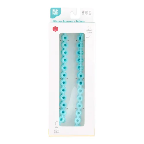 Miniatura 6 de Bumkins Suministros de alimentación con clip para chupete para bebé niña o niño, correas de juguete para taza de sorber, mordedor, accesorios de Azul