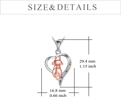 Miniatura 4 de YFN Collar de plata de ley 925 para amantes de los gatos, regalos de joyería para mujeres de 18 pulgadas