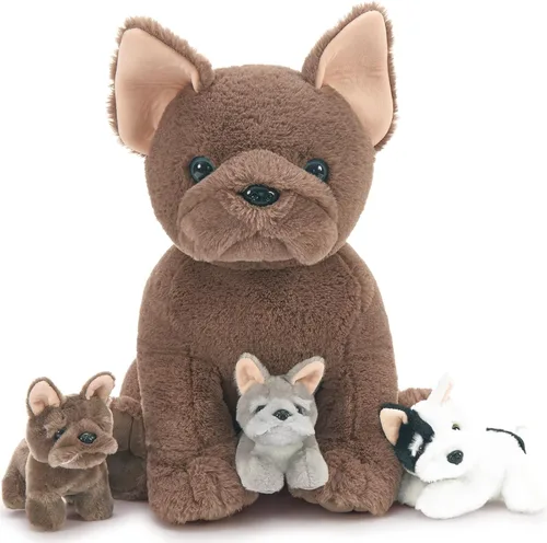 Miniatura 27 de Tezituor Juego de 5 lagartos de peluche realistas con bebés, 26.4 pulgadas, gran peluche de dragón barbudo, juguete de juguete para niños