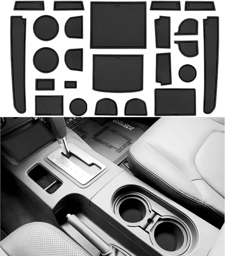 para Nissan Frontier Crew Cab 2005-2020 Nissan Xterra Accesorios 2005-2015 Inserto de Portavasos Forro de Consola Central Alfombrillas de Ranura de