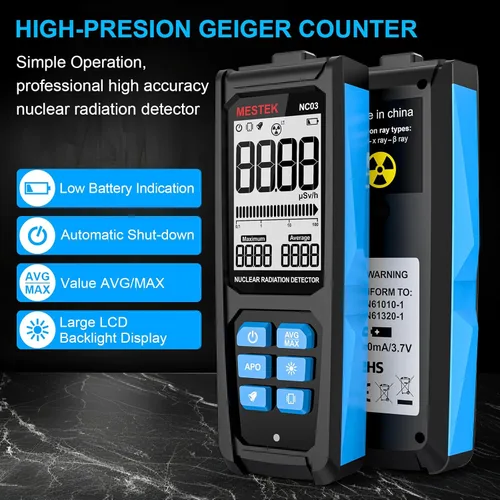 Miniatura 2 de Detector de radiación nuclear, MESTEK Geiger - Detector de radiación de dosímetro con pantalla dual digital y analógica, medidor de monitor de rayos