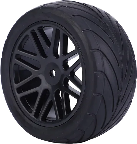 Miniatura 6 de Tbest Ruedas todoterreno, universales a escala 1/10, 3.346 in, neumáticos negros duraderos para aficionados a control remoto, carreras de rally