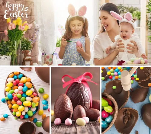 Miniatura 7 de Webake Moldes de silicona para chocolate, molde grande 3D rompible para huevos de Pascua con 1 martillo para huevos de Pascua