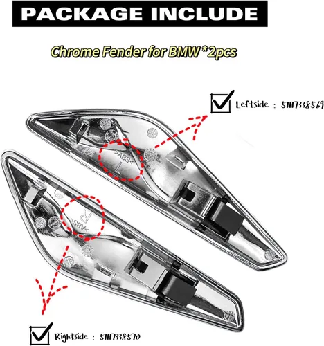 Miniatura 3 de Acabado cromado delantero lado del conductor y del pasajero para BMW X3 F25 X4 F26 2013-2017 Año OEM 51117338569 51117338570