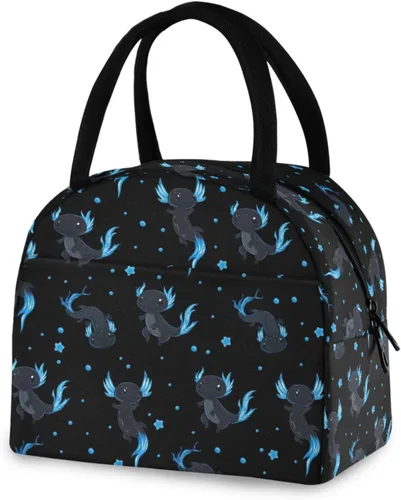 Miniatura 8 de Bolsa de almuerzo Axolotl para mujeres, hombres y niños, lonchera aislada reutilizable para oficina, trabajo, escuela, picnic, caminata Reusable