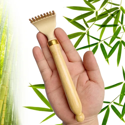 Rascador de espalda telescópico, rascador de espalda de bambú extensible portátil para hombres y mujeres con hermoso embalaje de regalo, rascador