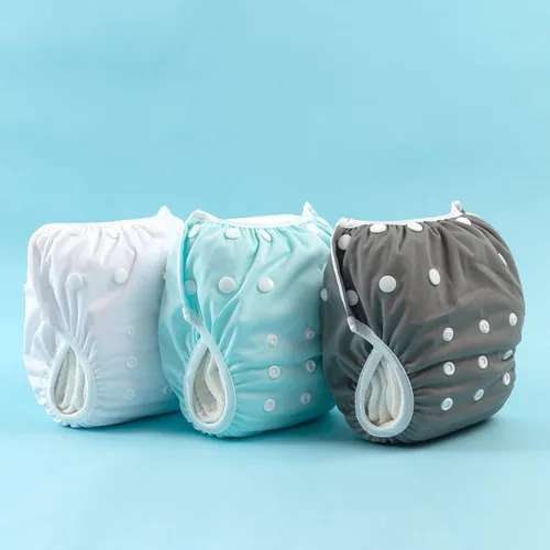 Miniatura 128 de Alva, Pañales de bebé para nadar, paquete de 2 unidades, talle único, reutilizable, lavable y ajustable de 0 a 36 meses. Tamaño de 10 a 40 lbs