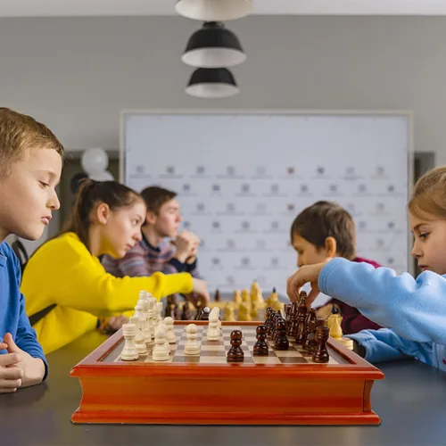 Miniatura 5 de Juegoal Juego de ajedrez y damas de madera de 12 pulgadas con cajón de almacenamiento, juegos de mesa portátiles para niños y adultos