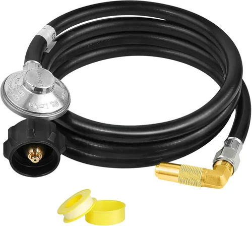 Manguera adaptadora de propano de 6.5 pies con regulador para plancha Blackstone de 17/22 pulgadas, regulador de parrilla de gas y manguera con