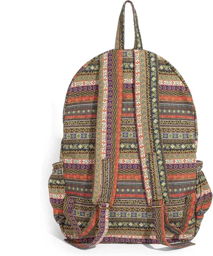 Miniatura 3 de OPQRSTU Bolso de mano hippie para mujer, bolso bohemio de gran capacidad, mochilas de moda turística portátil, Verde Amarillo, Grande, Bohemio