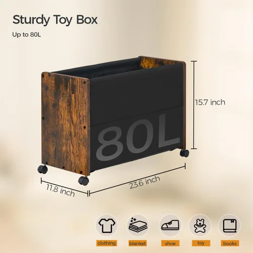 Miniatura 6 de FOUCSSOMEI Caja de juguetes, organizador de almacenamiento de juguetes, caja de juguetes para niños y niñas, baúl de almacenamiento de juguetes