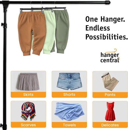 Miniatura 6 de Paquete de 30 perchas para pantalones, perchas delgadas de plástico de 10 pulgadas con clips para faldas, pantalones, pantalones cortos, organizador