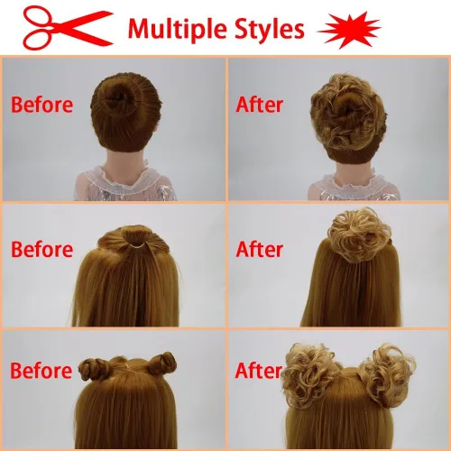 Miniatura 5 de 2 extensiones de cabello ondulado y grueso para mujer, de color negro natural, fibra sintética resistente al calor, para belleza, fiestas, uso