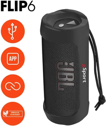 Miniatura 2 de JBL FLIP 6 Altavoz Portátil Impermeable Paquete con Funda de Silicona gSport (Negro)