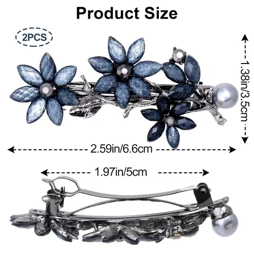 Miniatura 2 de Joez Wonderful Pinzas para el pelo de novia con diamantes de imitación para mujer, 2 piezas, pinzas para el cabello de cristal brillante, pasadores