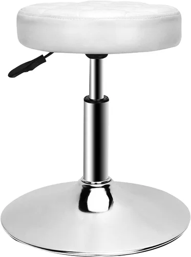 Miniatura 10 de QiCheng & LYS - Taburete redondo de oficina, altura ajustable, taburete de 360 grados, para oficina, hogar, cocina, belleza, taburete sin ruedas