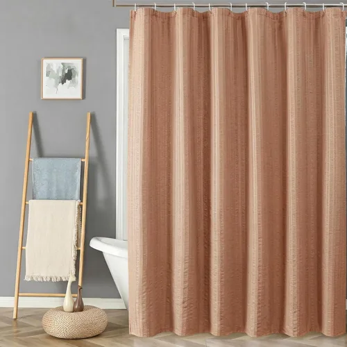 Miniatura 48 de Aiyufeng Moga - Cortina de ducha verde salvia, cortinas de ducha texturizadas en relieve 3D para baño, cortina de baño de tela de poliéster de lujo