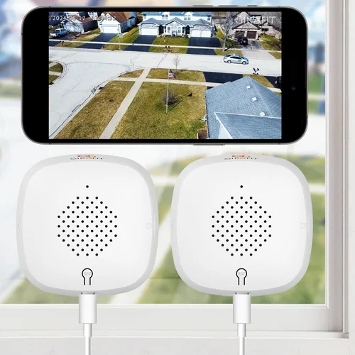 Girafit Cámara de ventana de 3 MP 2K, cámaras de interior WiFi de 2.4 GHz y 5 GHz para seguridad del hogar, paquete de 2 con visión nocturna a color