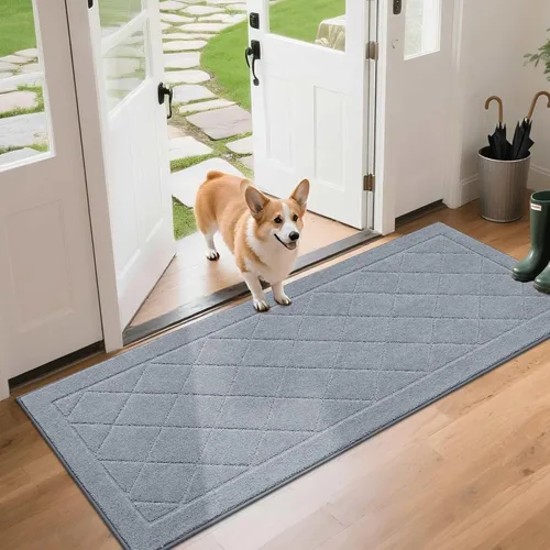 Miniatura 45 de BEQHAUSE Tapete para puerta de 20 x 32 pulgadas, tapete antideslizante para puerta, lavable, tapete para puerta de perro, resistente a las manchas