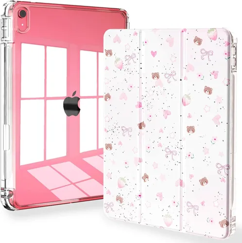 Miniatura 37 de Feams Funda para iPad (A16) 11ª generación de 11 pulgadas 2025, iPad de 10.9 pulgadas 2022, cubierta trasera transparente delgada de tres pliegues