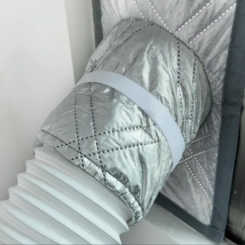 Kit de ventana de aire acondicionado portátil resistente de 40 pulgadas, protector térmico de papel de aluminio reflectante, 100% opaco e