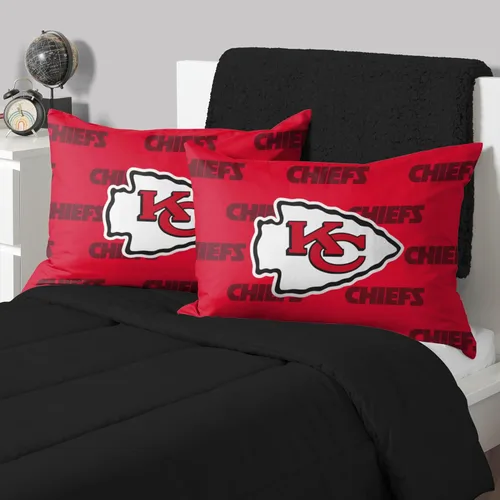 FOCO NFL Fundas de almohada con logotipo grande del color del equipo, 2 unidades de tamaño estándar