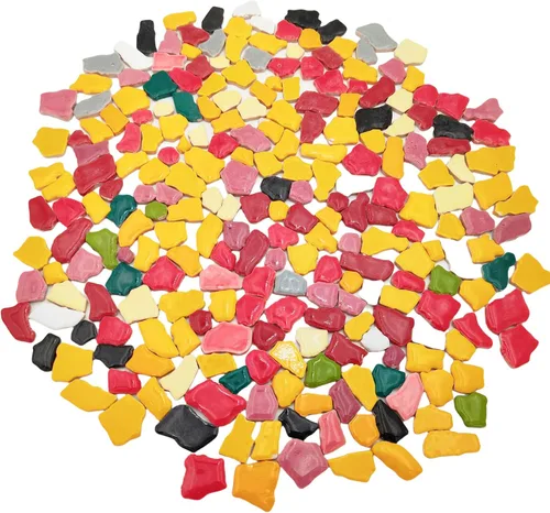 Miniatura 18 de Azulejos de mosaico de cerámica irregulares de color aleatorio de 1.1 lb, para hacer bricolaje, creativos, para platos de bricolaje, macetas