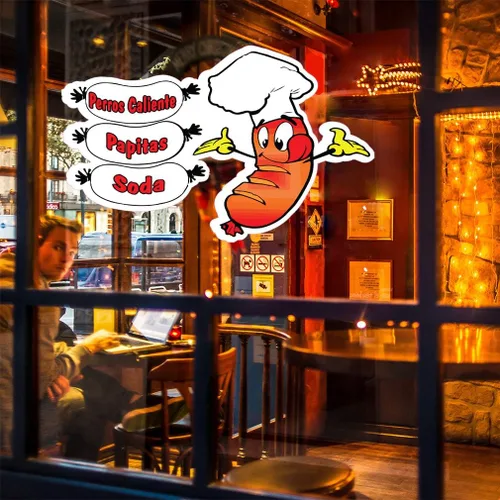 Miniatura 4 de Calcomanías para camiones de comida Perros Caliente Papitas Soda Concession Restaurante Troquelado Vinilo Adhesivo & Letrero 14 in en el lado más