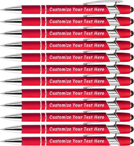 Miniatura 17 de Aolun 108 bolígrafos personalizados al por mayor con stylus grabado, bolígrafos personalizados, metal suave al tacto, grabado de nombre, logotipo