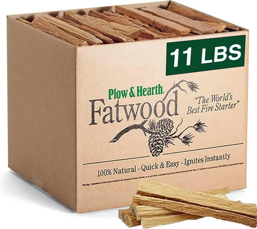 Miniatura 14 de Plow & Hearth Palitos Iniciadores de Fuego de Madera Grasa de 2 Libras, Yesca Orgánica, Madera Grasa de Fácil Encendido, Iniciadores de Fuego