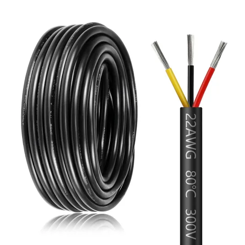 Miniatura 14 de Cable de calibre 18 de 5 conductores, cable eléctrico de 65,6 pies 18AWG, cable de cobre estañado trenzado de 18/5, cable de bajo voltaje