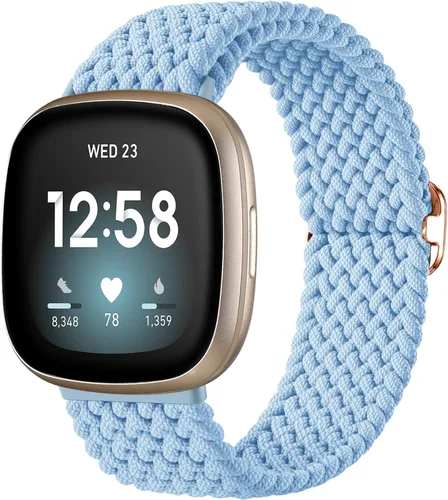 Miniatura 16 de Maledan Banda elástica trenzada compatible con Fitbit Sense/Versa 3/4 y Sense 2, correa elástica suave para reloj inteligente, accesorio