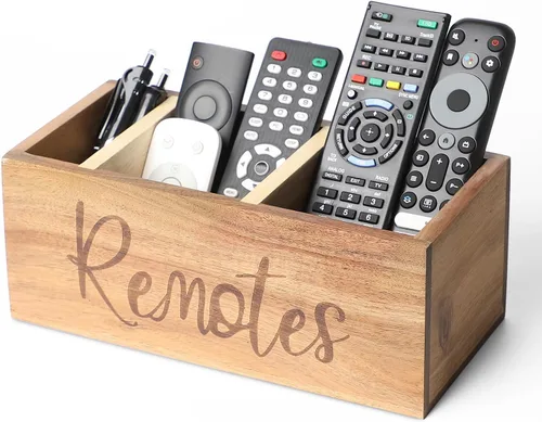 Miniatura 16 de Soporte para control remoto, soporte de madera para control remoto de TV para mesa, organizador remoto para decoración del hogar, caja remota