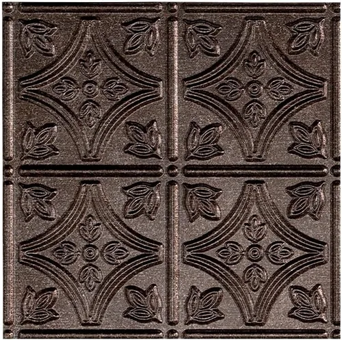 Miniatura 15 de FASÄDE Panel de techo decorativo de vinilo con pegamento de estilo tradicional y patrón 1 en níquel cepillado (muestra de 12 x 12 pulgadas)