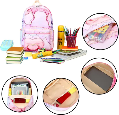 Miniatura 61 de LOIDOU Mochila para adolescentes y niñas, mochila escolar con lonchera y estuche para lápices, juego de bolsas escolares 3 en 1