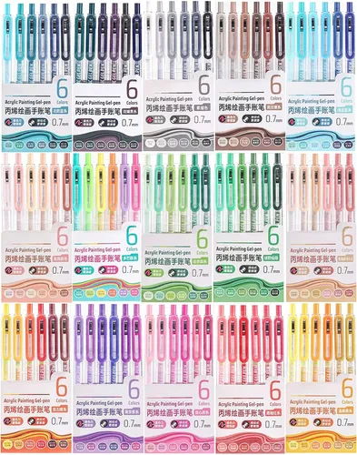 Bolígrafos de gel acrílico de punta fina de 90 colores de 0.028 in para colorear para adultos, pintura, escritura, marcado, bolígrafo de gel de