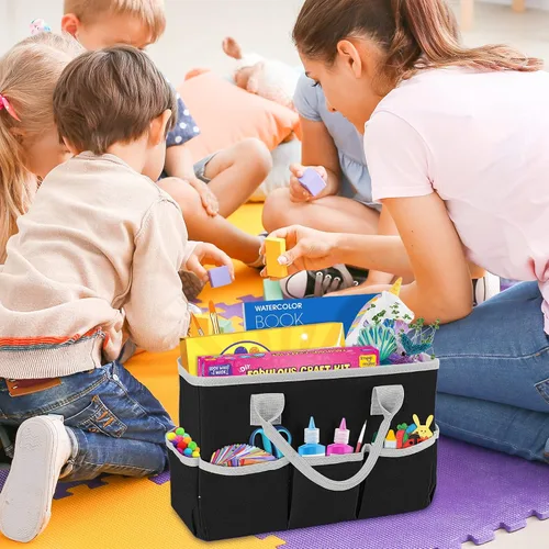 Miniatura 3 de ZKOO Organizador de Almacenamiento de Suministros de Arte Caddy, Bolsas de Transporte para Manualidades con Bolsillos para Organización de Álbumes