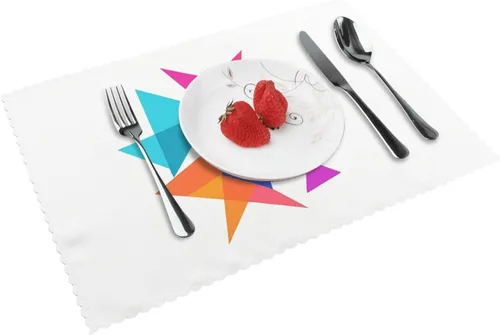 Miniatura 15 de Rectangular Placemats Set of 4, Heat Resistant Crystal Giant Flower Printed Kitchen Dining Table Mats