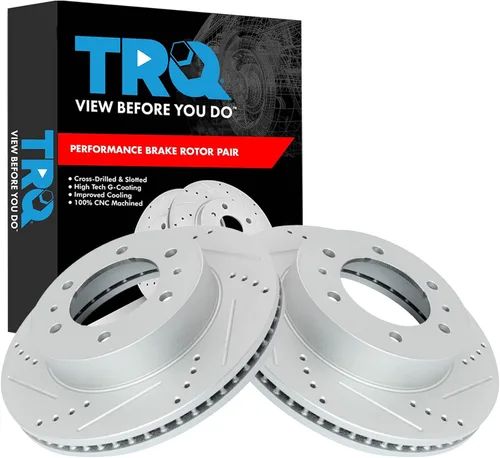Miniatura 150 de TRQ Juego de rotores de freno de rendimiento trasero con revestimiento G premium compatible con Mazda 6 2014-2021