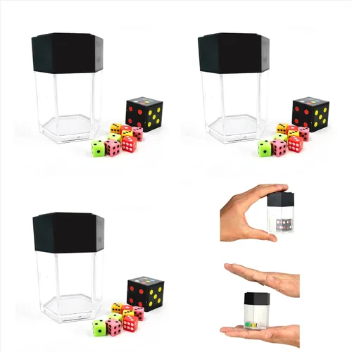 Miniatura 5 de sumrica Juego de dados mágicos explosivos (paquete de 3, negro) que cambian los dados mágicos, trucos de magia de primer plano, actuación escénica