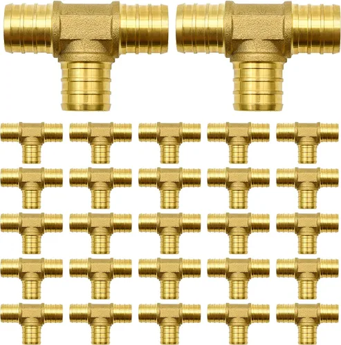 Miniatura 17 de Paquete de 10 accesorios de codo PEX de 1/2 pulgada, accesorios de latón para tubería PEX