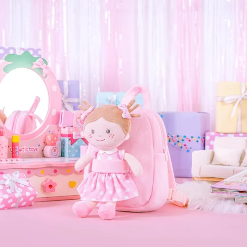 Miniatura 37 de Onetoo Mochila para niños pequeños, regalos de regreso a clases, mochilas para niñas y niños con muñecas de bebé ligeras y suaves en vestido