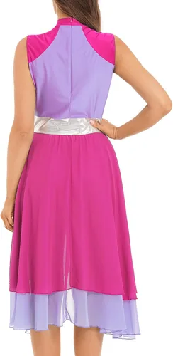 Miniatura 2 de Shinsto Vestido de baile litúrgico sin mangas con bloques de color para mujer, túnica de baile lírico