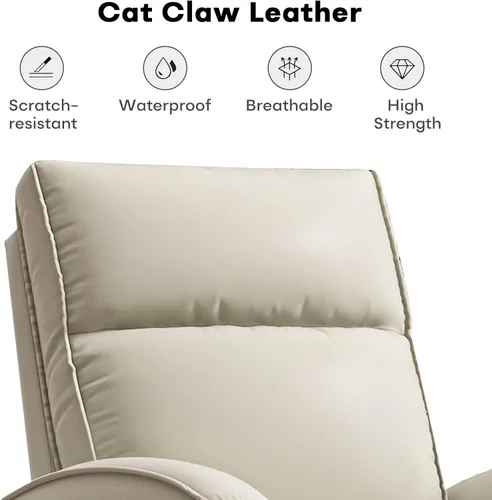 Miniatura 7 de HAOMARKETS Silla reclinable basculante giratoria, sillón reclinable manual de imitación de cuero para adultos, sofá reclinable para cuarto del bebé