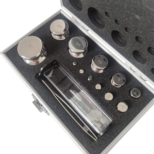 Miniatura 5 de F1 Grado 1mg-17.64 oz Kit de peso de calibración de acero inoxidable 25 piezas Pesos embalados en caja de aleación de aluminio para laboratorio