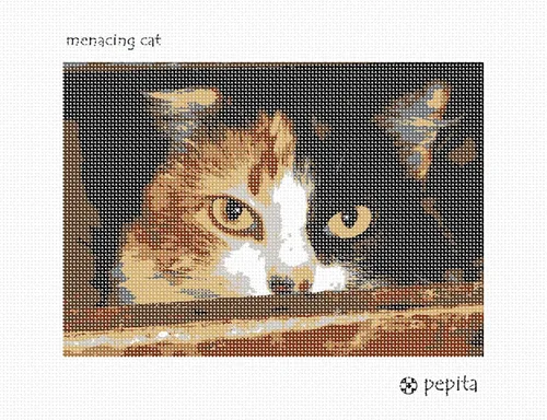Miniatura 2 de Pepita Kit de aguja: gato amenazante, 10 "x 7