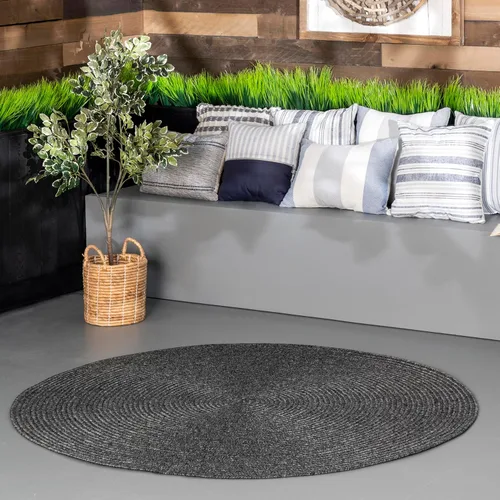 Miniatura 28 de nuLOOM Wynn Alfombra de Área Trenzada para Interiores/Exteriores, 3x5, Bronceado Wynn Tan