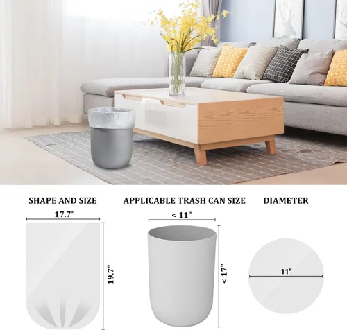 Miniatura 2 de CHARMOUNT Bolsa de basura de 4 galones, sin perfume, bolsas de basura de 4 galones para baño, cocina, dormitorio, 105 unidades (15 litros)