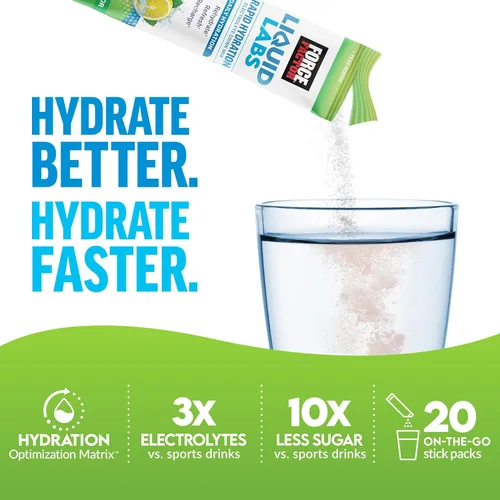 Miniatura 2 de Paquetes de polvo de electrolitos Force Factor Liquid Labs —Limón y lima— sobres de hidratación para hacer agua con electrolitos con 5 electrolitos
